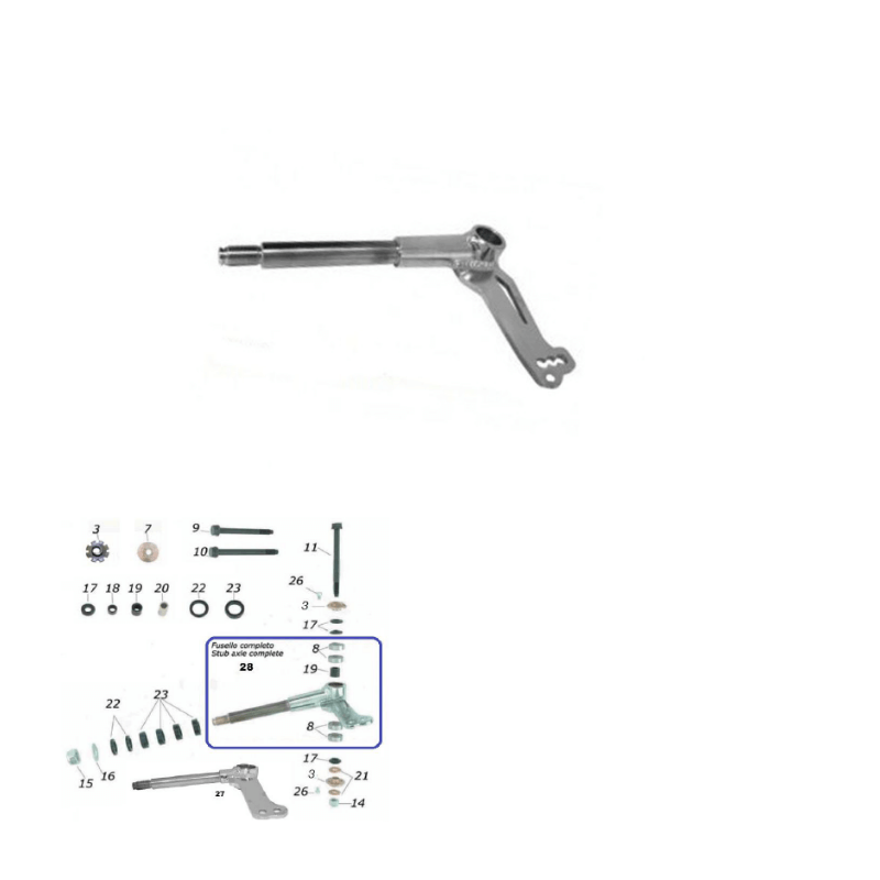 17mm Mini / Cadet / Kid Kart Spindle Left CKR CRG Racing Kart