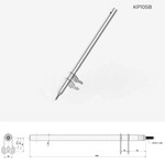 KP105B-Kart-Steering-Shaft-Righetti-M10-490mm-Schematic