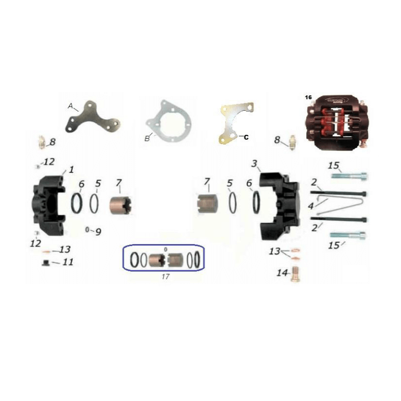 CKR VEN05 Rear Brake Caliper Components