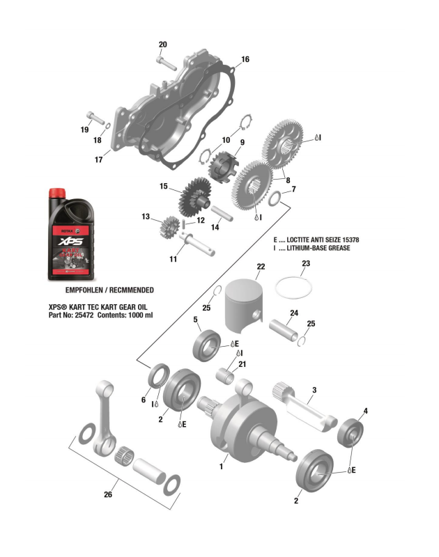 Piston Assembly (53.96mm) | Rotax Kart Engine Parts | Point