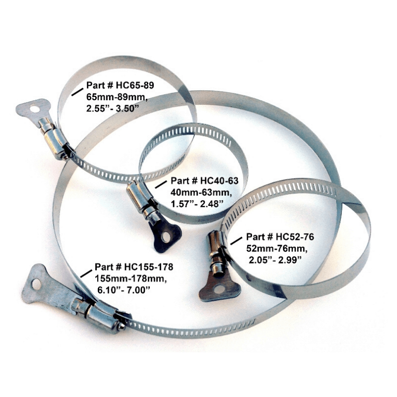 Hose Clamps Hand Tighten (10pk) Go Kart Air Filter & Exhaust Clamps