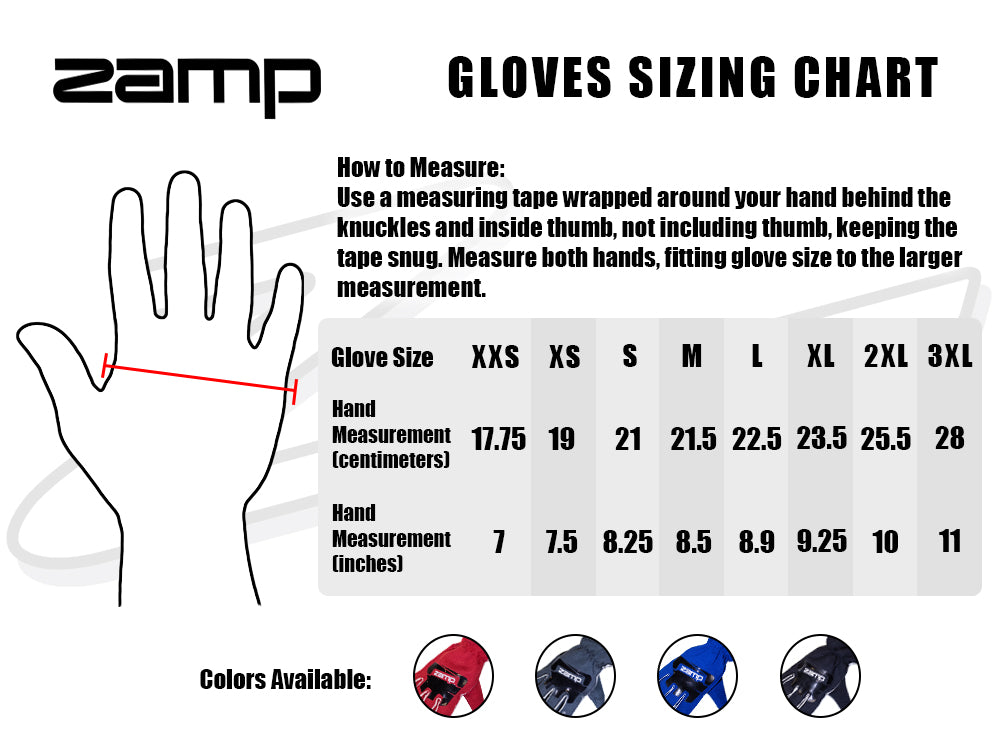 Point-Karting-Zamp-Glove-Size-Chart