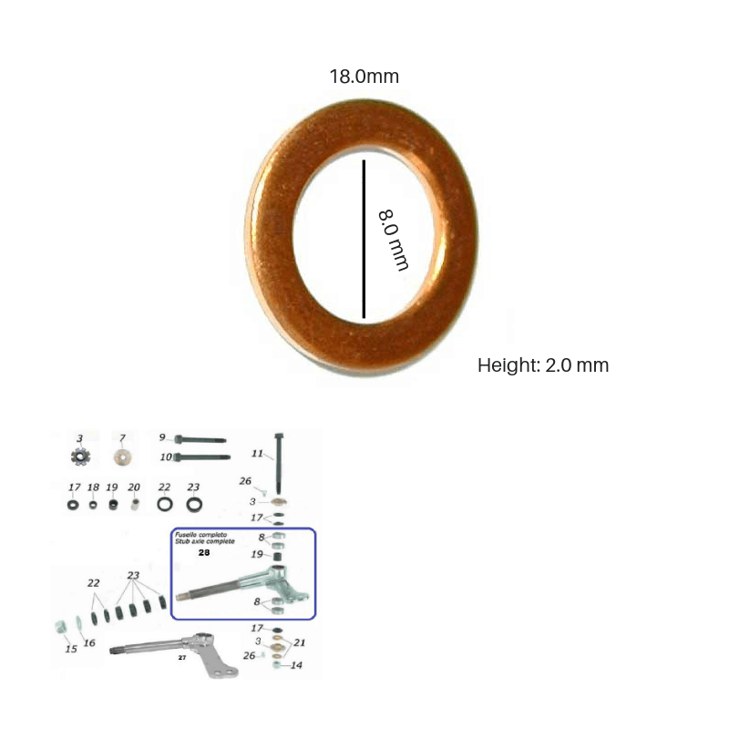 Spindle Kingpin Washer 8mm CRG CKR Racing Kart