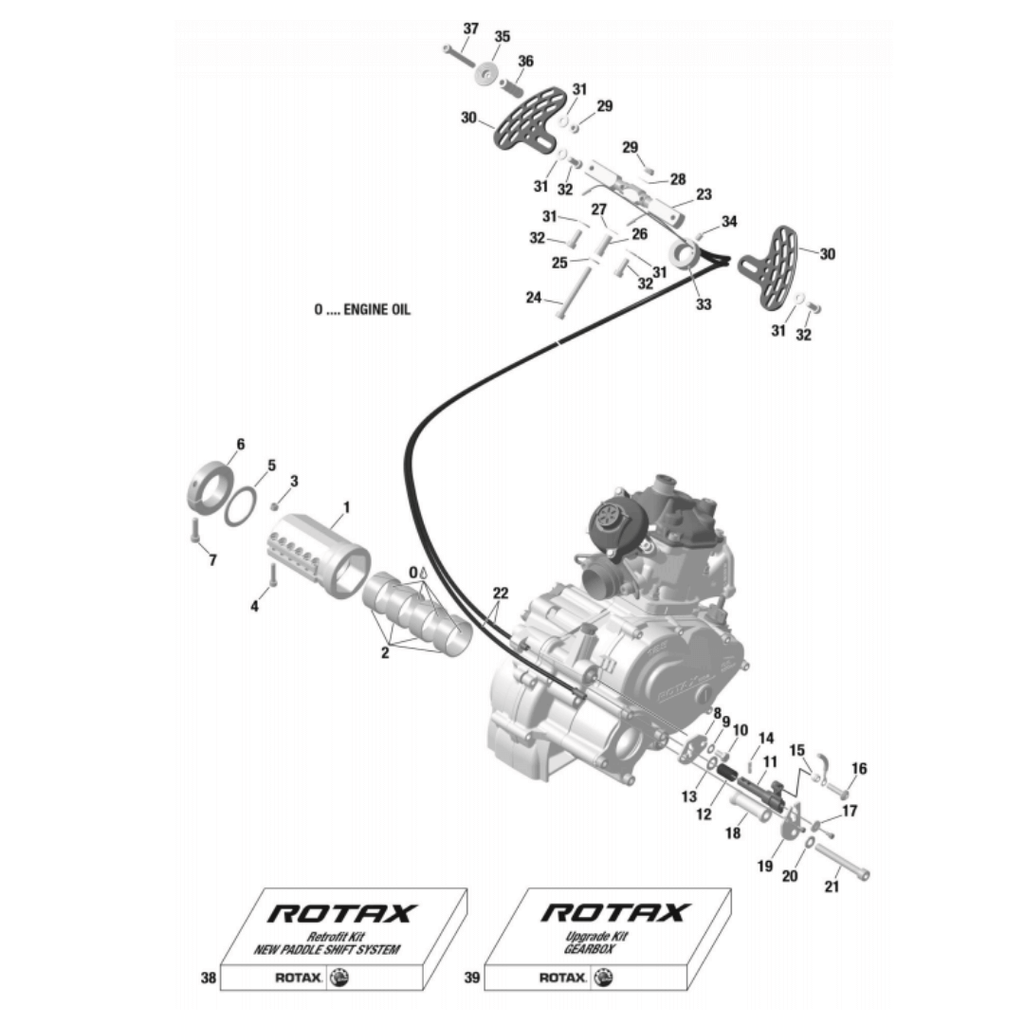 22 | Shifting Cable Assembly | Rotax DD2 Shifter Parts | Point Karting