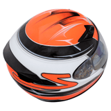Zamp-FS-9-Graphic-Motorcycle-Helmet-Orange-Black-Graphic-Rear